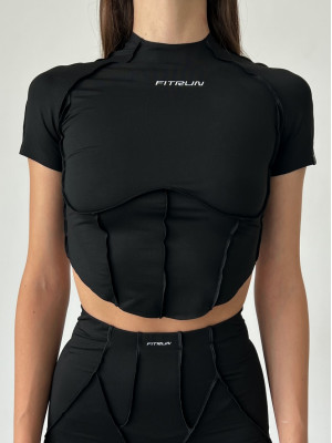 Shortened Rashguard FITRUN Rashguard-Corset T-shirt Versa "Black VE"