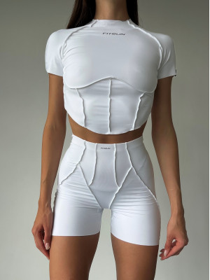 Shortened Rashguard FITRUN Rashguard-Corset T-shirt Versa "White VE"