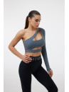 Укороченный рашгард FITRUN Rashguard Racy "Total Silver"