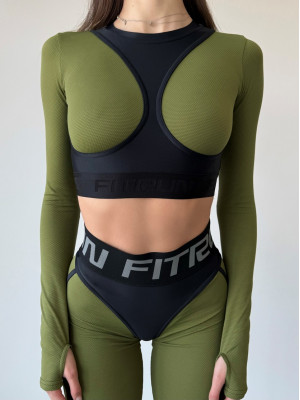 Shortened Rashguard FitRun Rashguard NICE "Khaki Relief" 