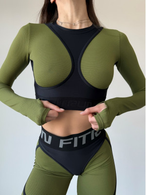 Укорочений рашгард FitRun Rashguard NICE "Khaki Relief" 