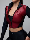 FITRUN Long Sleeve Cropped ZIP Top "Wine Blaze"