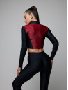 FITRUN Long Sleeve Cropped ZIP Top "Wine Blaze"