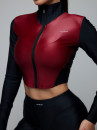 FITRUN Long Sleeve Cropped ZIP Top "Wine Blaze"