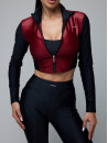 FITRUN Long Sleeve Cropped ZIP Top "Wine Blaze"