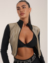 FITRUN Long Sleeve Cropped ZIP Top "Beige Blaze"