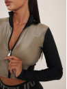 FITRUN Long Sleeve Cropped ZIP Top "Beige Blaze"
