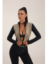 Рашгард FITRUN Rashguard Cropped ZIP "Beige Blaze"