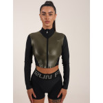 Long-sleeved top FITRUN Long Sleeve Cropped ZIP "Khaki Blaze"