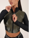 Long-sleeved top FITRUN Long Sleeve Cropped ZIP "Khaki Blaze"