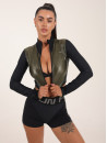 Long-sleeved top FITRUN Long Sleeve Cropped ZIP "Khaki Blaze"