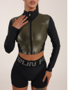 Long-sleeved top FITRUN Long Sleeve Cropped ZIP "Khaki Blaze"