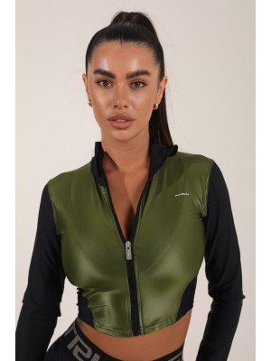 Рашгард FITRUN Rashguard Cropped ZIP "Olive Blaze"