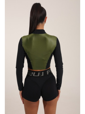 Рашгард FITRUN Rashguard Cropped ZIP "Olive Blaze"