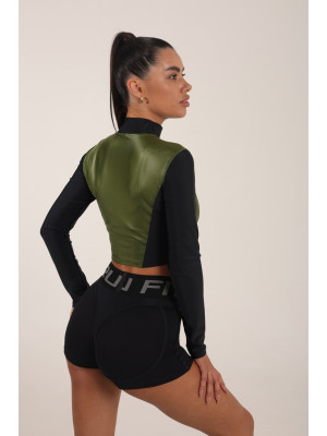 Рашгард FITRUN Rashguard Cropped ZIP "Olive Blaze"