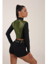 Рашгард FITRUN Rashguard Cropped ZIP "Olive Blaze"