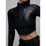Long-sleeved top FITRUN Long Sleeve Cropped ZIP "Black Blaze"