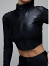 Long-sleeved top FITRUN Long Sleeve Cropped ZIP "Black Blaze"