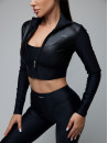 Long-sleeved top FITRUN Long Sleeve Cropped ZIP "Black Blaze"