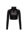 Long-sleeved top FITRUN Long Sleeve Cropped ZIP "Black Blaze"