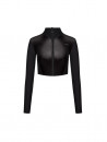 Long-sleeved top FITRUN Long Sleeve Cropped ZIP "Black Blaze"