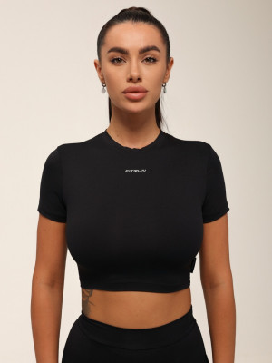 Футболка укорочена FITRUN T-shirt Short SKIN BASE "Black VE"