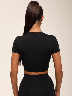 Футболка укорочена FITRUN T-shirt Short SKIN BASE "Black VE"