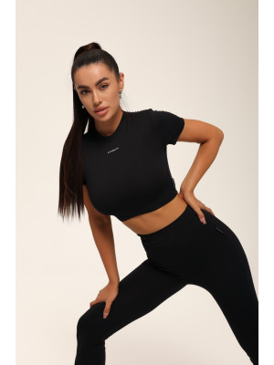 Футболка укорочена FITRUN T-shirt Short SKIN BASE "Black VE"