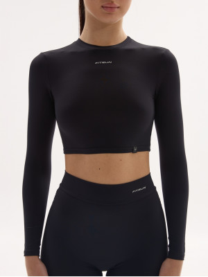 Топ з довгим рукавом FITRUN Long Sleeve SKIN BASE "Black VE"