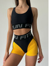 Shorts FITRUN Shorts Super Nuts "Yellow Relief"