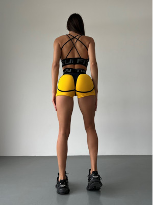 Shorts FITRUN Shorts Super Nuts "Yellow Relief"