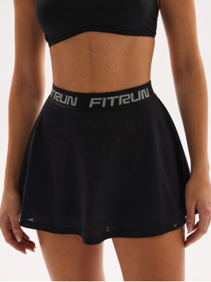 Спідниця-шорти тенісна FITRUN Tennis Skort W1 "Total Black"