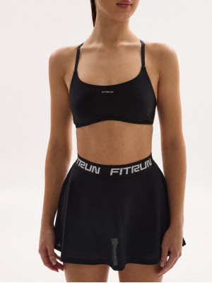 Спідниця-шорти тенісна FITRUN Tennis Skort W1 "Total Black"