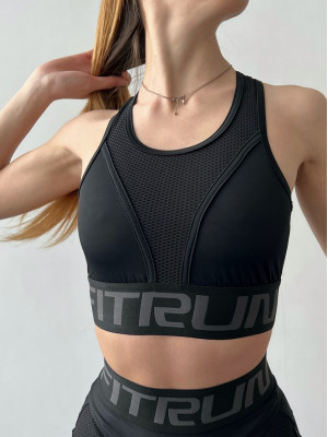 Спортивный Топ FITRUN Top "Total Black Bubble"