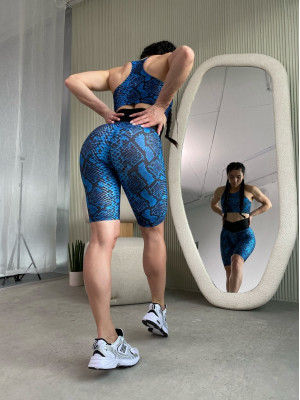 Спортивный Топ FITRUN Classic Top "Blue Python"