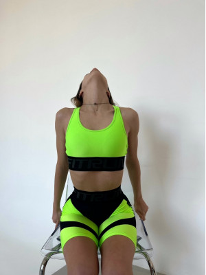 Велосипедки FITRUN Cycling Super Nuts Push-Up "Neon Green"