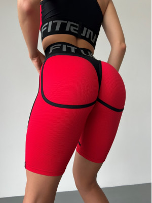 Cycling Short FITRUN Cycling Super Nuts "Red Relief"