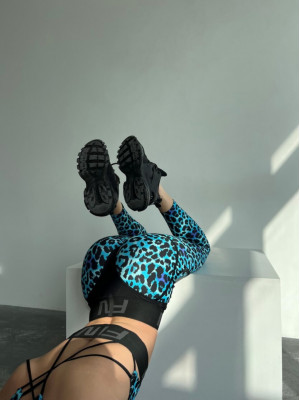 Leggings FITRUN Leggings Super Nuts "Leo Blue"
