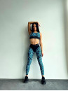 Леггинсы FITRUN Leggings Super Nuts "Leo Blue"