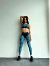 Leggings FITRUN Leggings Super Nuts "Leo Blue"