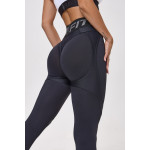 Leggings FITRUN Leggings Super Nuts Push-Up "Total Black Relief"