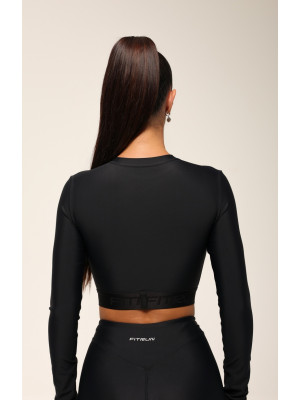 Shortened Rashguard FITRUN Rashguard Midi "Total Black"