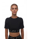 Shortened Rashguard FITRUN Rashguard T-shirt Open Back "Total Black"