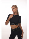 Shortened Rashguard FITRUN Rashguard T-shirt Open Back "Total Black"