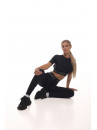 Shortened Rashguard FITRUN Rashguard T-shirt Open Back "Total Black"