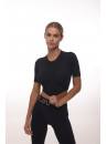 Shortened Rashguard FITRUN Rashguard T-shirt NICE "Total Black Relief"