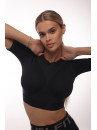 Shortened Rashguard FITRUN Rashguard T-shirt NICE "Total Black Relief"