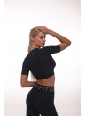 Shortened Rashguard FITRUN Rashguard T-shirt NICE "Total Black Relief"