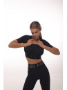 Shortened Rashguard FITRUN Rashguard T-shirt NICE "Total Black Relief"