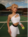 Юбка-шорты теннисная FITRUN Tennis Skort W1 "Total White"